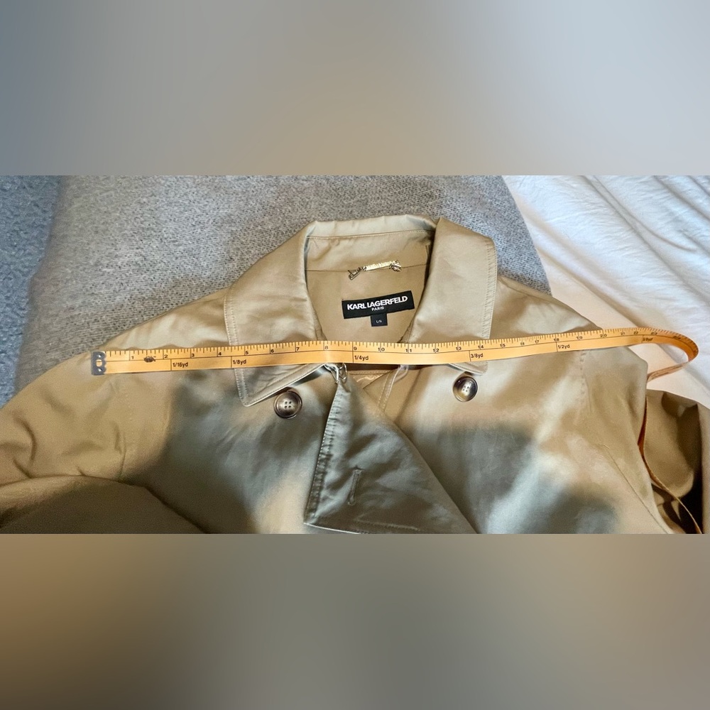 Karl Lagerfeld Gabardine Rushed Sleeve Trench Coat NWT - Picture 14 of 17